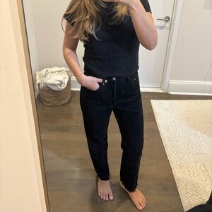 Mango Black Straight Leg Women's Jeans